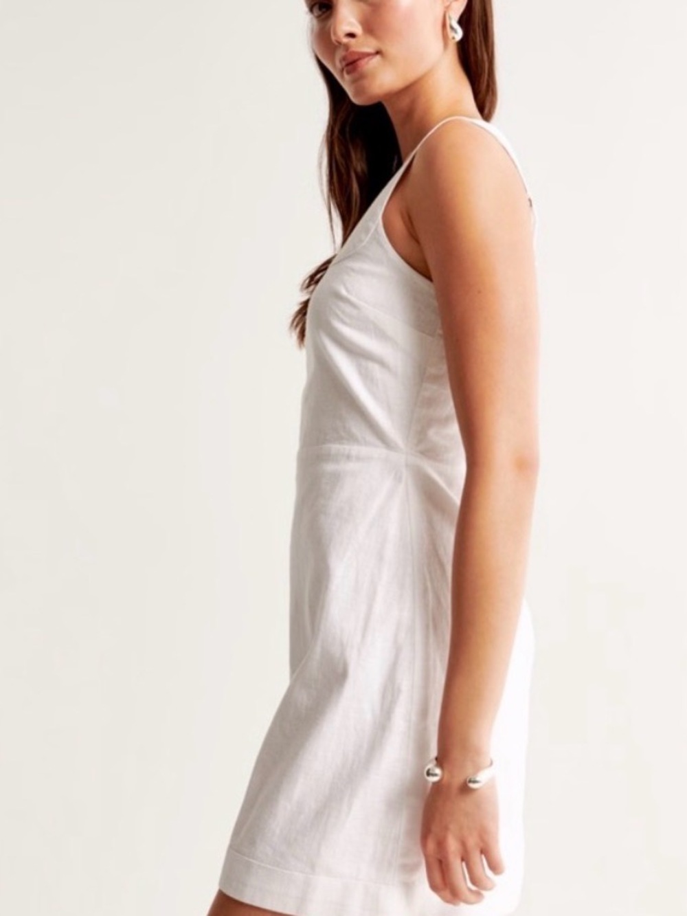Abercrombie & Fitch Linen Blend Wide Strap Mini Dress XXS - Picture 2 of 7